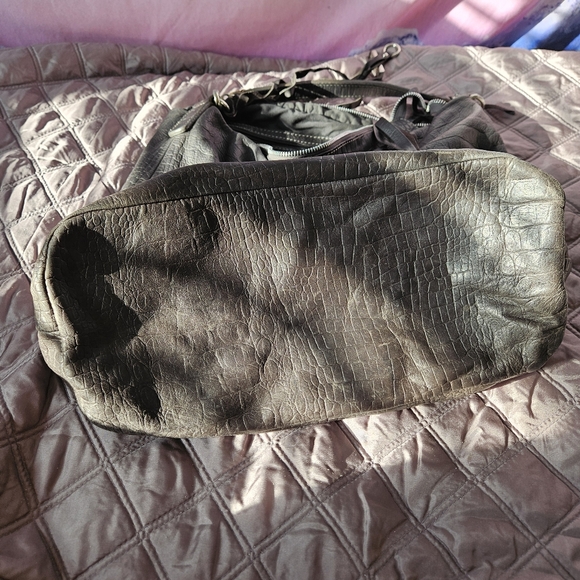 Black Crocodile Leather Gianni Chiarini Big Bag 14x14 - Picture 7 of 7